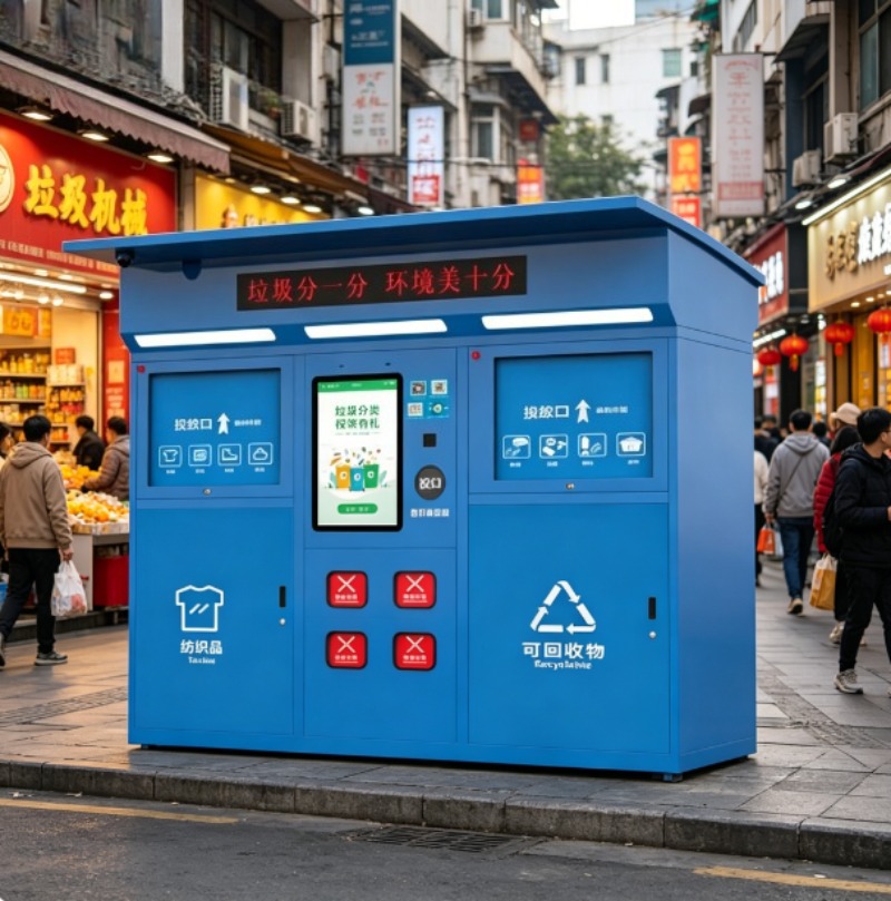 Vending Machine Qr Code - Reverse-Verkaufsautomat für recycelbare Abfälle mit Bargeldbelohnung,