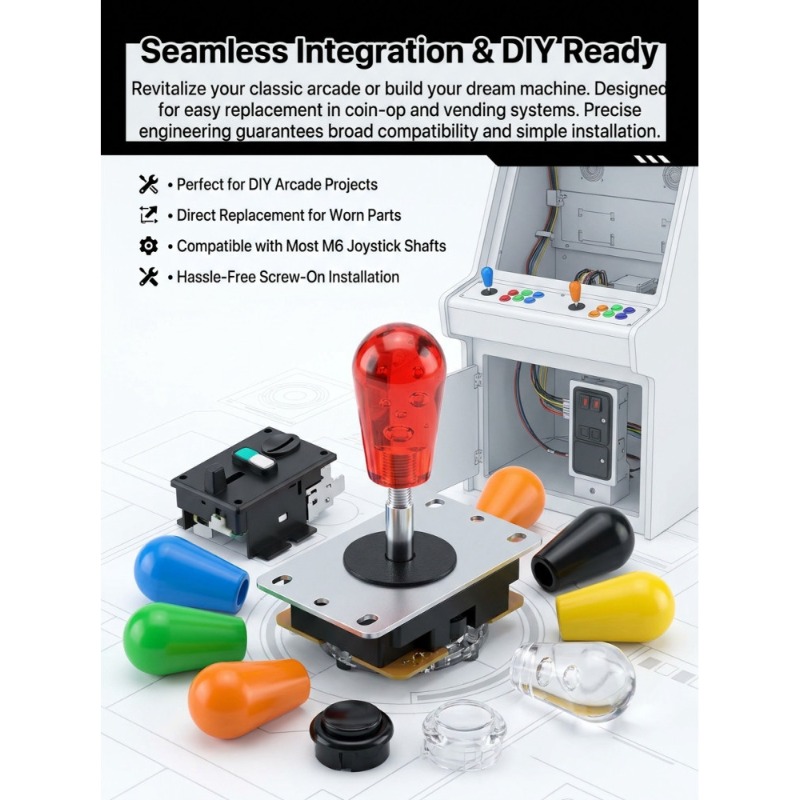 Arcade Game Vending Machine - 1 Stück M6 Joystick Amerikanischer Kugelkopf