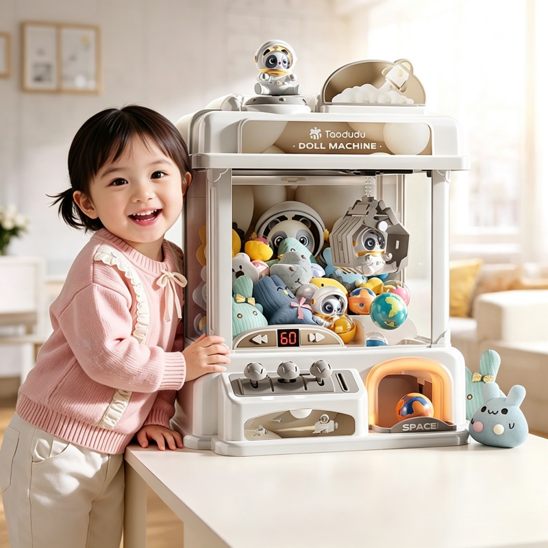 Claw Crane Machine - Kinder-Mini-Greifautomat, Münzbetriebene Spielautomaten, Arcade-Kranmaschine für Puppen,