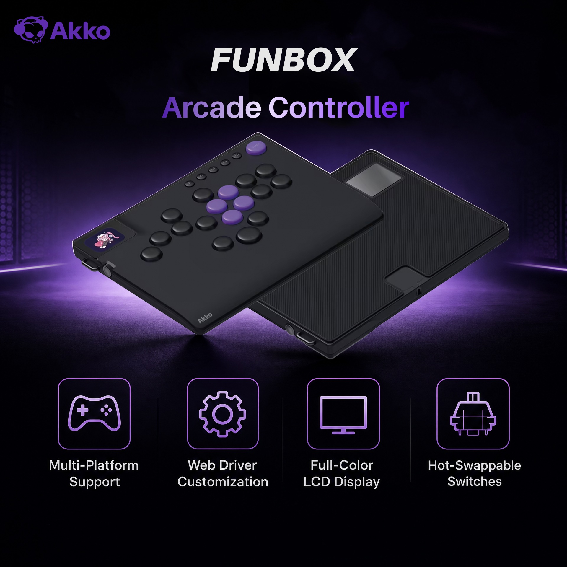 Arcade No - Akko FUNBOX Magnetischer Hebelloses Hitbox-Controller Stickloser