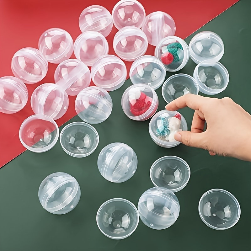 Prize Capsule Toy Machine - 100 Stück durchsichtige runde Kunststoffkapseln leer